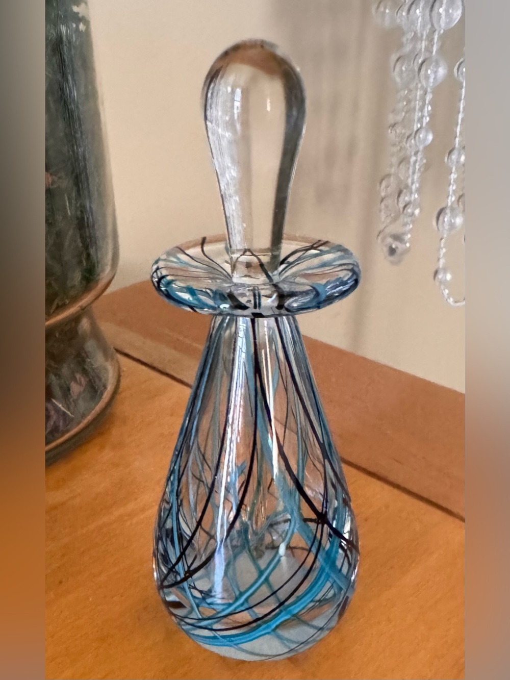 Hand blown glass retro perfume bottle